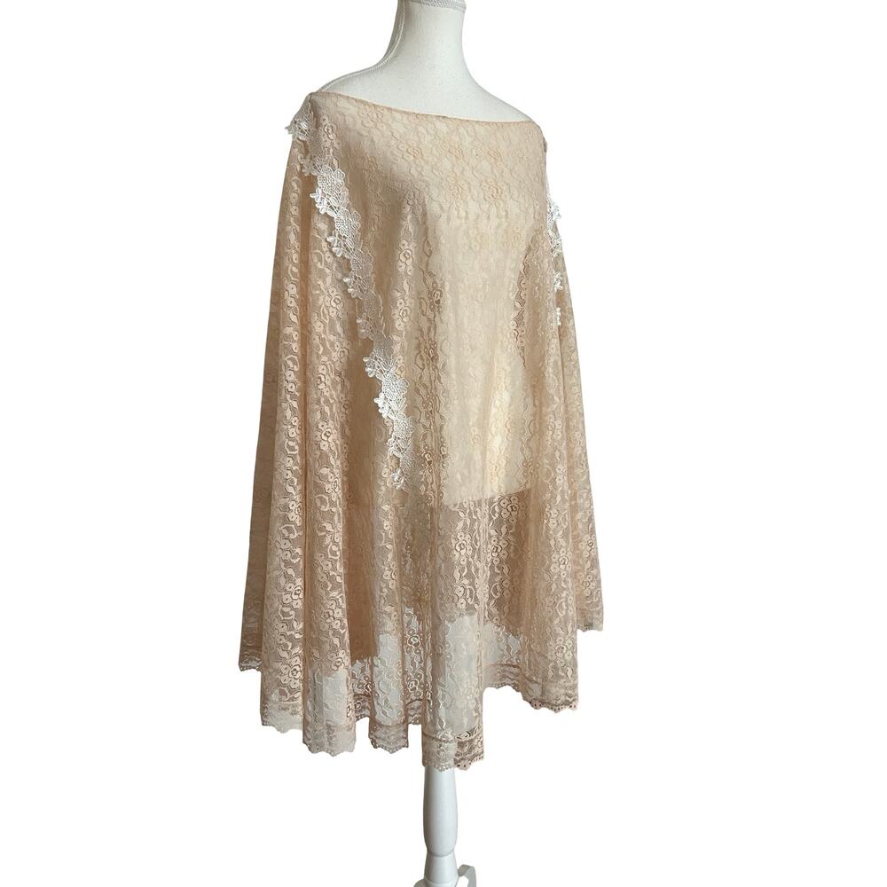 Handmade Lace Poncho from Vintage Lace - Picture 2 of 9